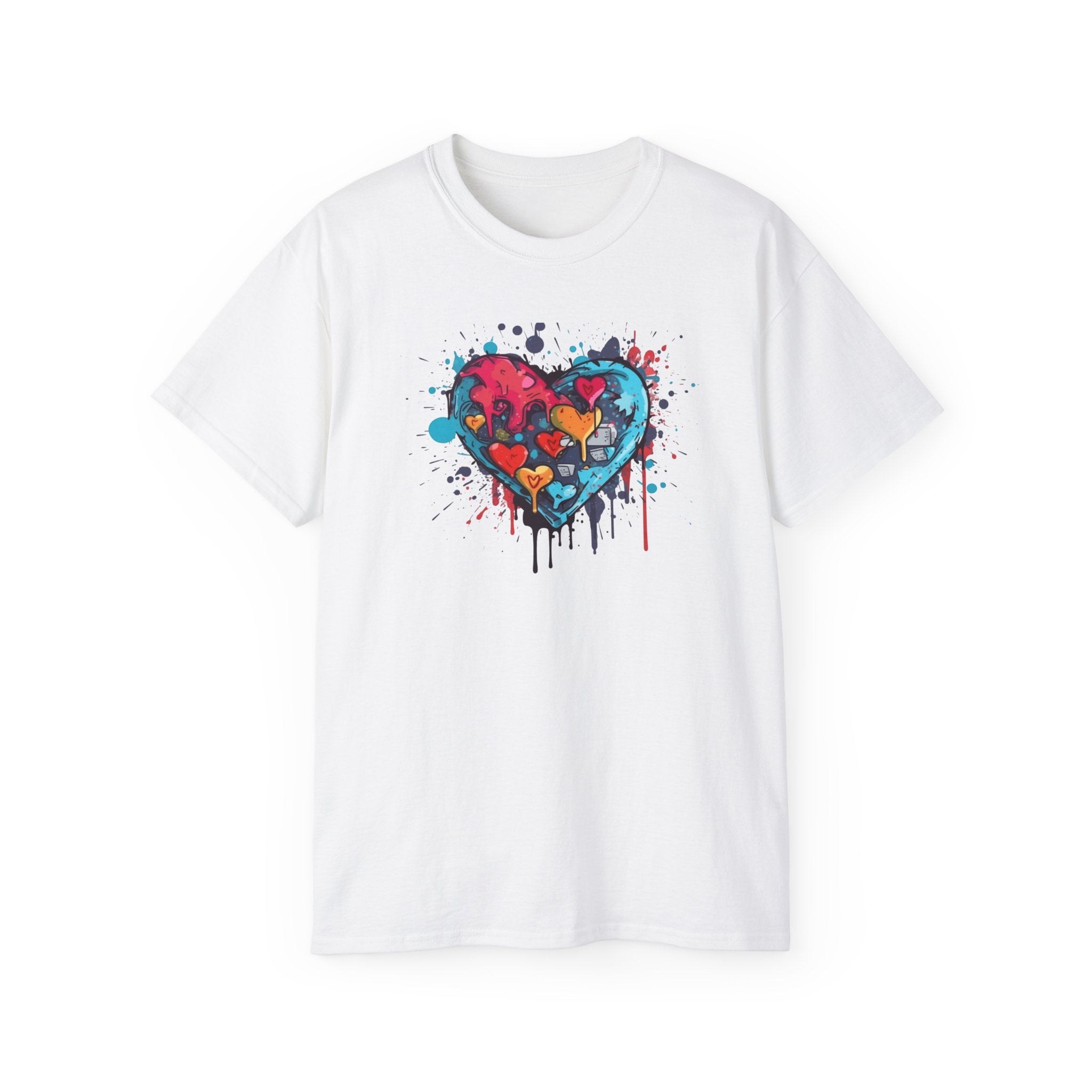 "Broken Hearts Graphic" Cotton T-shirt